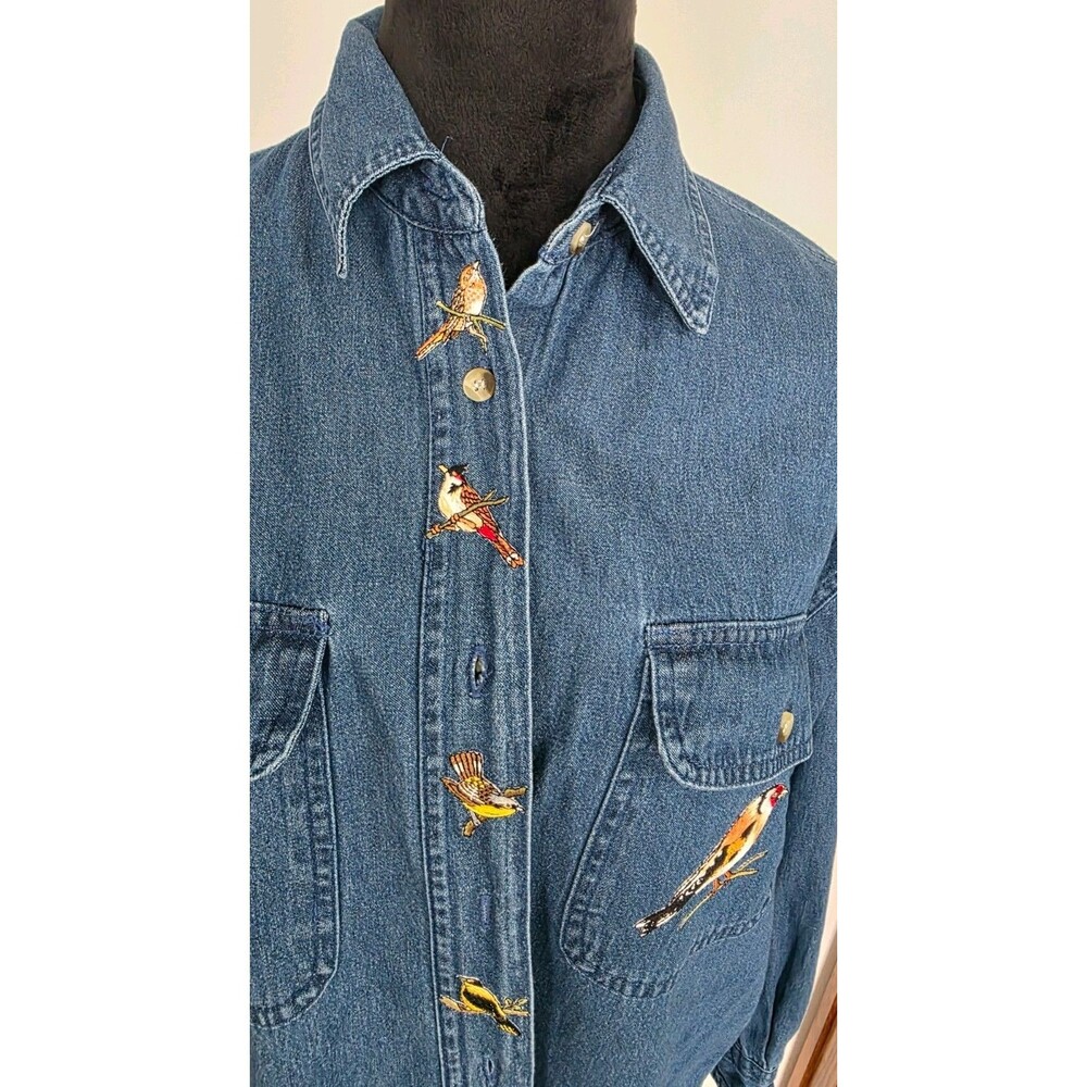 Peter Joseph and Honey Embroidered Denim Shirt Women's Size Medium